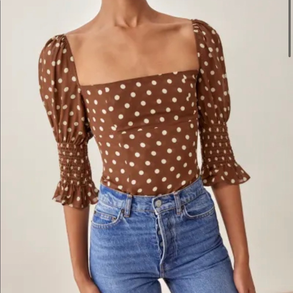 Reformation Portia top au lait size 2 / XS NWT